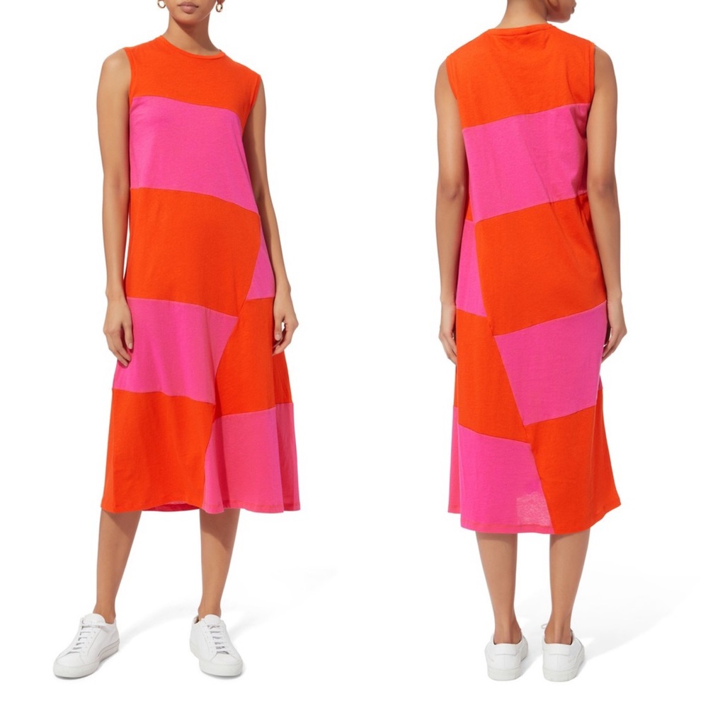 Dove Colorblock Midi Dress XS